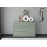Set One by Musterring Sideboard Reno 137 x 94 x 42 cm Olivgrün matt lack / Olivgrün glanz