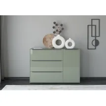 Set One by Musterring Sideboard Reno 137 x 94 x 42 cm Olivgrün matt lack / Olivgrün glanz