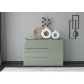 Set One by Musterring Sideboard Reno 137 x 94 x 42 cm Olivgrün matt lack / Olivgrün glanz