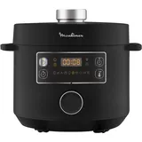 Moulinex Epic Turbo Cuisine CE7548 Elektrischer Schnellkochtopf, 1090 W, 10 Automatikprogramme, Dampfgarkorb, Schwarz