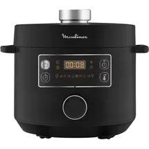 Moulinex Epic Turbo Cuisine CE7548 Elektrischer Schnellkochtopf, 1090 W, 10 Automatikprogramme, Dampfgarkorb, Schwarz