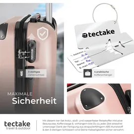 Tectake tectake® Hartschalenkoffer-Set, Cleo 4-teilig, 3 Trolleys, 1 Beauty Case inkl. Kofferwaage und -anhänger - Gold