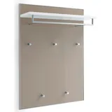 Möbel Kraft Garderobenpaneel , beige , Glas,Holzwerkstoff , Maße (cm): B: 80 H: 109 T: 27.0