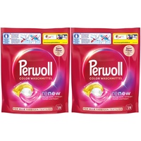 PERWOLL Caps Color Waschmittel 2x 19 WL (38 Wäschen), All-in-1 Waschmittel Caps reinigen sanft und erneuern Farben & Fasern, für alle farbigen Textilien, mit Dreifach-Renew-Technologie