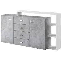 petits-meubles Sideboard 180 cm Weiß / Beton