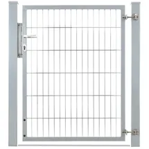 deutsche zauntechnik Flügeltor 100 x 120 cm Silber/Metall