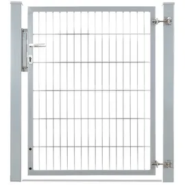 deutsche zauntechnik Flügeltor 100 x 120 cm Silber/Metall