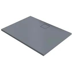 Duschwanne Hüppe EasyFlat 1400 x 52 x 800 mm, Mineralguss, Ablauf lange Seite, grau matt - EF0105026