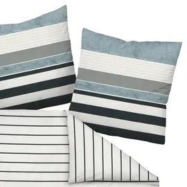 JANINE Davos 65056 blau 135 x 200 cm + 80 x 80 cm