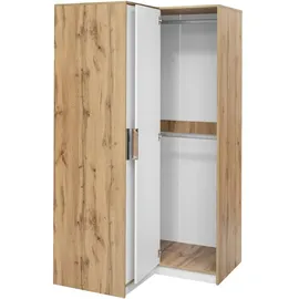 beautysofa Eckschrank Livo 108,5 x 200 x 106,5 cm Schwarz/Eiche