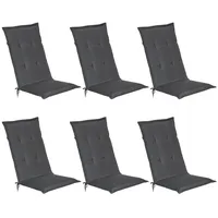 Beautissu Hochlehner Auflage Loft HL 120x50x6cm Graphitgrau