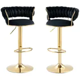 HAUSS SPOLE Barhocker 2er-Set Barstühle Küchenstühle Bistrohocker höhenverstellbar (2 St) schwarz