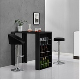 [en.casa]® [en.casa] Bartisch Bonn 117 x 57 x 106,5 cm mit 3 Fächern Schwarz