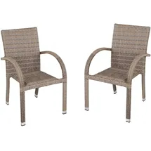 Harms Import Harms 2er Armlehnenstuhl Stapelstuhl 64 x 90 x 64 cm sand