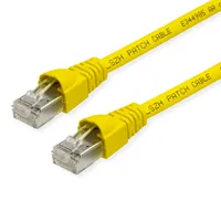 Telegärtner 100007968 RJ45 Netzwerkkabel, Patchkabel CAT 6a S/FTP 0.50 m Gelb Flammwidrig, mit Rastn