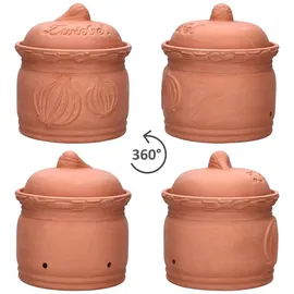 Mambocat Terra Zwiebeltopf aus Terrakotta Ø 17,8cm Aufbewahrungsbox Ton