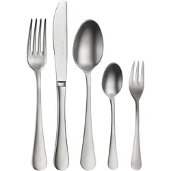 Besteck-Set PINTINOX "Stresa Mystique", silber (silberfarben), 30 tlg., Edelstahl 18/10, Essbesteck-Sets, Optik sandgestrahlt