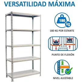 simonclick Plus 5/400 Metallregal, 2000x1000x400 mm, - White - One Size