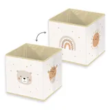 Herding Aufbewahrungsbox Little Friends 30 x 30 x 30 cm 1-tlg. Beige
