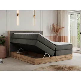 MKS Boxspringbett 160 x 200 cm H4 Dunkelgrau