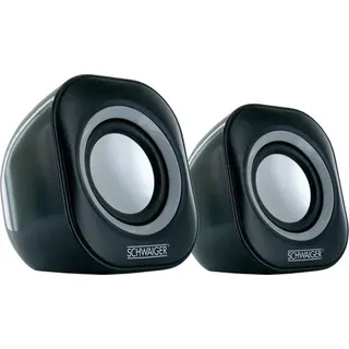 Schwaiger PC-Lautsprecher Stereo Klinke/USB, schwarz