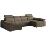 mb-moebel Möblo Wohnlandschaft Braun, Holzwerkstoff, 5-Sitzer, U-Form 330x94x168 cm, Wohnzimmer Sofas - Couches, Wohnlandschaften, Wohnlandschaften in U-Form