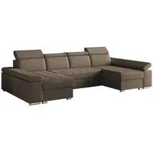 mb-moebel Möblo Wohnlandschaft Braun, Holzwerkstoff, 5-Sitzer, U-Form 330x94x168 cm, Wohnzimmer Sofas - Couches, Wohnlandschaften, Wohnlandschaften in U-Form