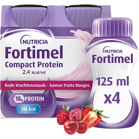 Fortimel Compact Protein 2,4kcal Rote Früchte Geschmack Flaschen 4x125ml
