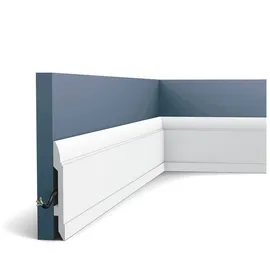 Orac DECOR SX104 LUXXUS Sockelleiste Profilleiste Kabelschutz Boden-Leiste 2 m 200 cm x 14,8 cm x 1,7 cm Weiß