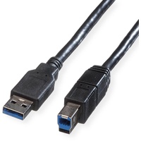 Roline USB 3.2 Gen 1 Kabel, Typ A-B, schwarz,