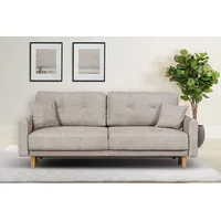 Home Affaire 3-Sitzer HOME AFFAIRE Triplo wahlweise mit Bettfunktion und Bettkasten" Sofas Gr. B/H/T: 215 cm x 89 cm x 100 cm, Samtoptik, mit Bettfunktion-mit Bettkasten, beige (creme) 3-Sitzer Sofas