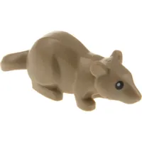 1x Lego Tier Maus Ratte dunkel beige Augen schwarz Harry Potter 76430 36756pb01 - Beige