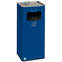 Proregal Klassischer Kombiascher eckig HxBxT 70,5 x 33 x 33 cm Verzinkter Stahl Blau