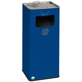 Proregal Klassischer Kombiascher eckig HxBxT 70,5 x 33 x 33 cm Verzinkter Stahl Blau