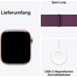 Apple Watch Series 10 GPS 42 mm Aluminiumgehäuse roségold Sport Loop pflaume