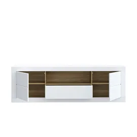 Forte LefkadasTV-Board Lowboard 195,4 x 61,6 cm Weiß Holzwerkstoff