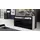 Vladon Sideboard 155 x 92 x 40 cm Weiß matt/Schwarz Hochglanz