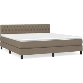 vidaXL Boxspringbett mit Matratze Taupe 180x200 cm Stoff