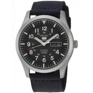 Seiko 5 Sports SNZG15K1 Automatik Militäruhr Herren Armband NATO Schwarz