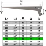 PRIOstahl® Regalträger 10 Stück - 400mm weiss 1-Reihig Regalsystem für Wandschiene Regalhalter