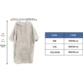MY HOME Badeponcho MY HOME "Lillou, Surfponcho ideal für Sauna, Spa & im Urlaub" Gr. S, grau, L:100cm, Microfaser, Hausmäntel, weich und kuschelig, plüsch, Fleece, Unisex, für Damen und Herren