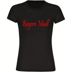 multifanshop Damen T-Shirt - Bayern - Bayern Madl - Druck rot - Frauen