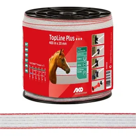 Kerbl Weidezaunband TopLine Plus 400 m 20 mm Weiß/Rot