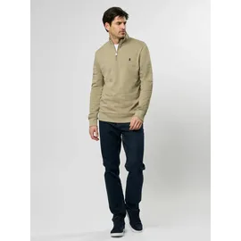 MCS Rundhalspullover "MCS sweatshirt with half-zip MCClement", Herren, Gr. S, laurel oak, Obermaterial: 100% Baumwolle, Pullover Rundhalspullover