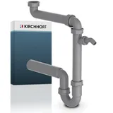 W. Kirchhoff Eco-save Ks Raumspar-spültisch-röhrensiphon, Grau, 1 1/2\"IG x 50 mm, mit 3/4\" Geräteanschluss