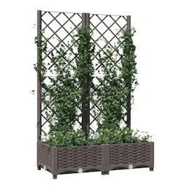 vidaXL Pflanzkübel mit Rankgitter 80 x 40 x 121,5 cm Braun