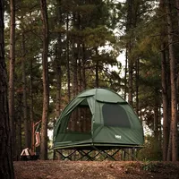 SoBuy OGS32-II-L-GR Feldbett mit Zelt Grün