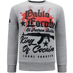 Local Fanatic  Sweatshirt The King Of Cocaine Pablo Escobar  in Grau, EU XL