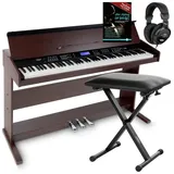 FunKey DP-88 II Digitalpiano Set (88 anschlagsdynamische Tasten, 360 Sounds, 160 Styles, MP3-Player, inkl. Keyboardbank, Kopfhörer und Klavierschule)