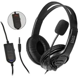 Eaxus Stereo Gaming Headset für Playstation 5, PS4 & PS4 Pro - Headset mit Mikrofon, Lautstärkeregler & Mute, Schwarz